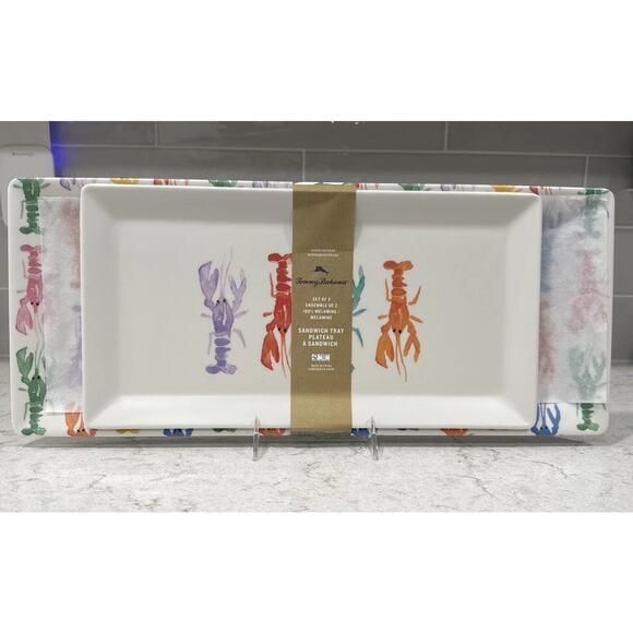 Tommy Bahama Other - Set 2 LOBSTER or CRAWFISH Melamine Tommy Bahama Serve Tray Platter Platters NEW